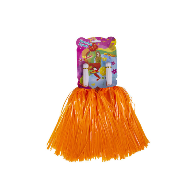 2 neonovo oranžové pom pomy